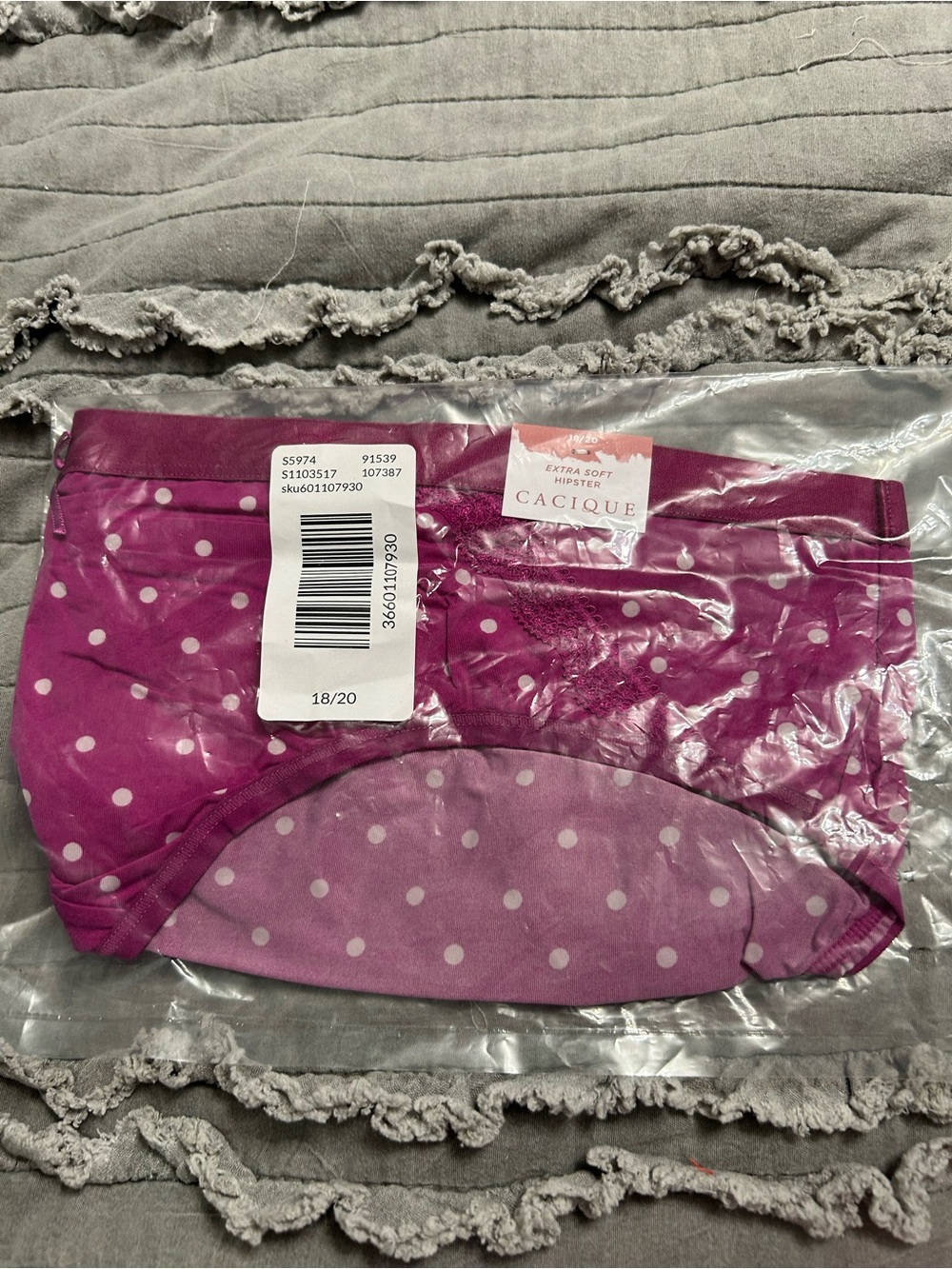 Cacique Girls' Purple Polka Dot Briefs